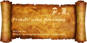Prohászka Marianna névjegykártya
