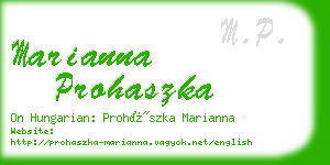 marianna prohaszka business card
